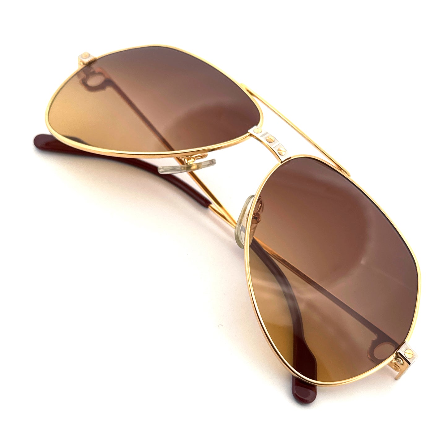 Vintage 80s Cartier Aviator Sunglasses Vendome Santos - Medium/Large - Made in France