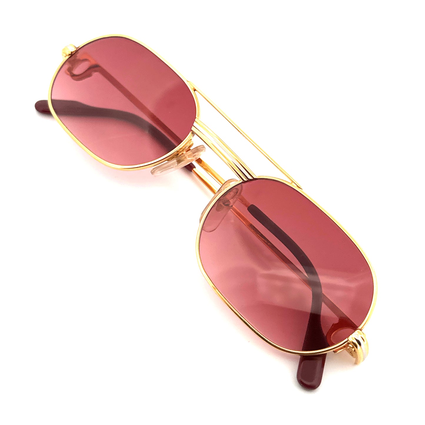 Vintage 80s Cartier Le Must Louis Gold Sunglasses - Small/Medium - Made in France