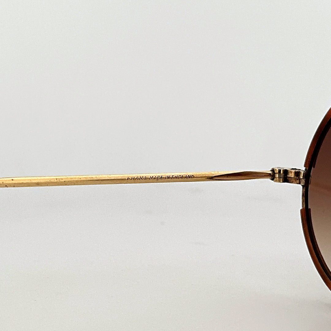 Vintage Algha 12KT Round Gold Filled Sunglasses - Small - Made in England