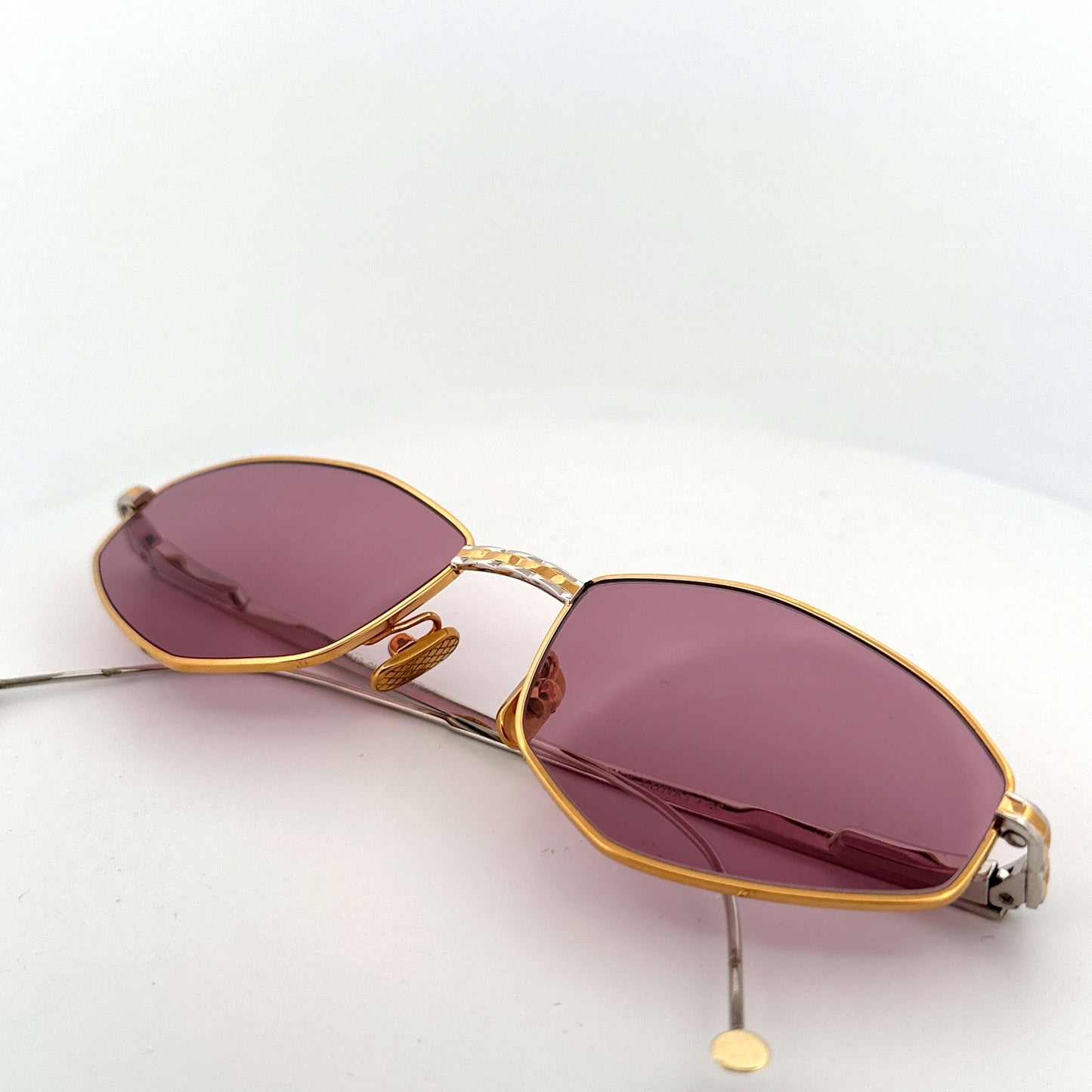 Vintage 90s Tiffany Sunglasses Platinum Frames - Medium - Made in Italy