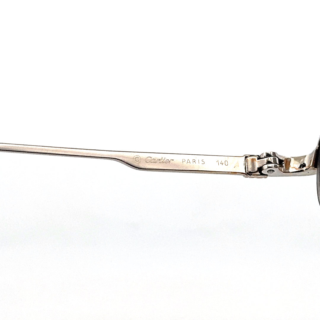 Vintage 90s Cartier Manhattan Semi Rimless Oval Sunglasses Size Medium Made in France