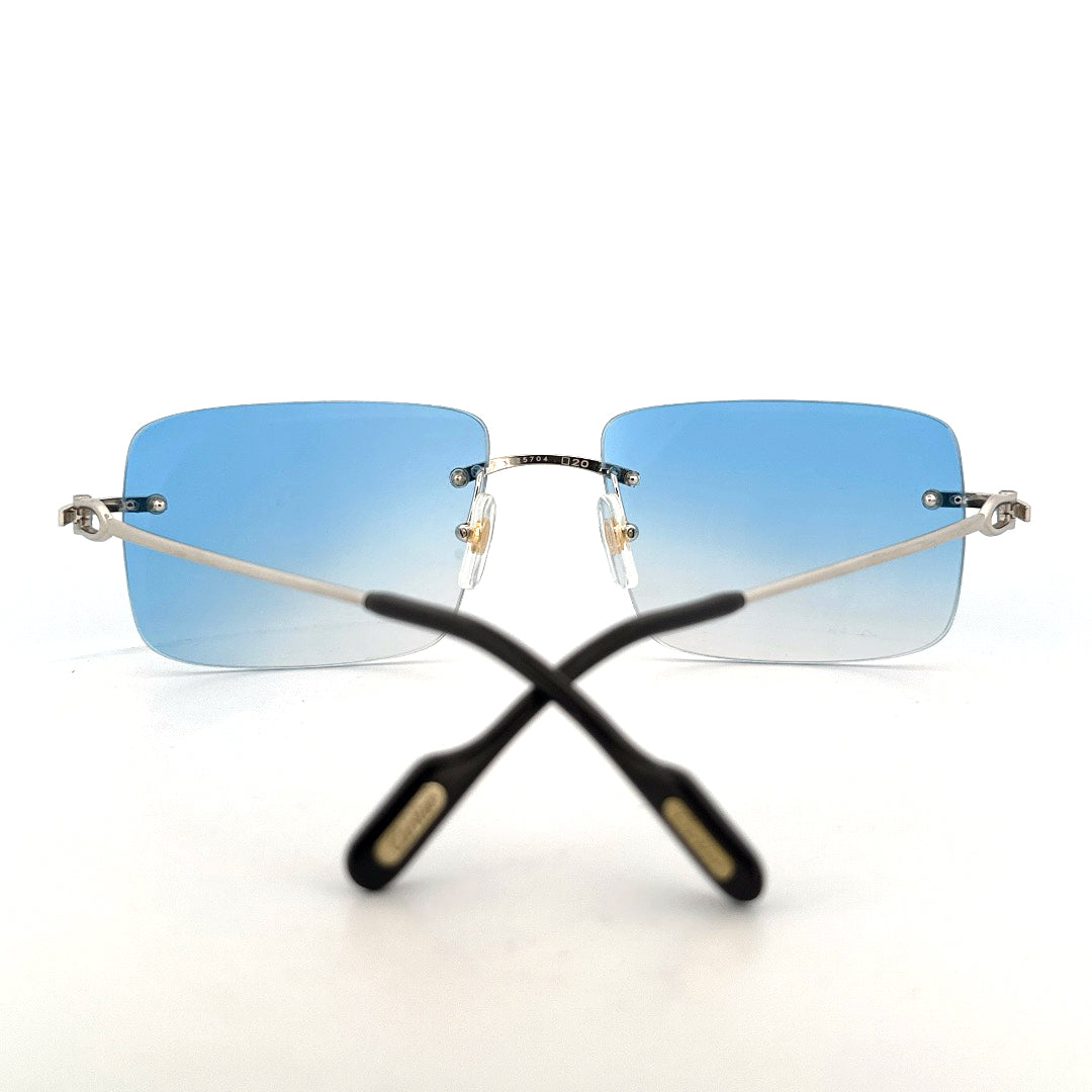 Vintage 90s Cartier Rimless Sunglasses - Medium/Large - Made in France