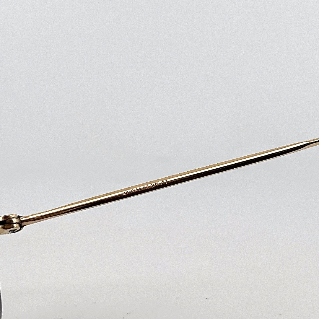 Vintage Algha 12KT Gold Filled Rimless Sunglasses Round - Small - Made in England