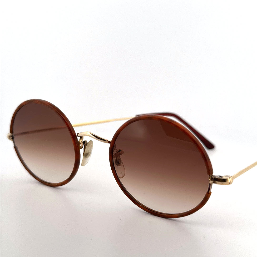 Vintage Algha 12KT Round Gold Filled Sunglasses - Small - Made in England