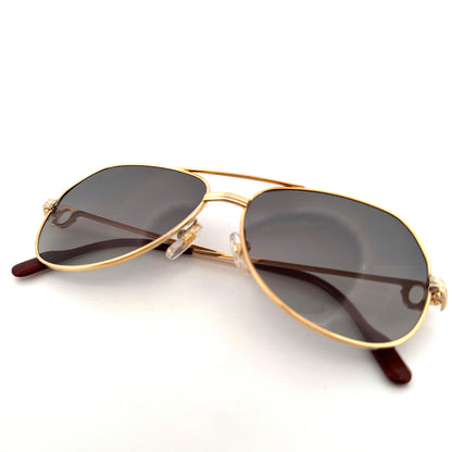 Vintage 80s Cartier Aviator Sunglasses Vendome LC - Small/Medium - Made in France
