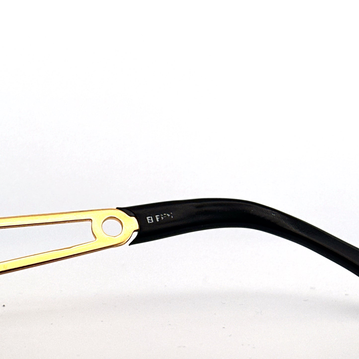 Vintage 90s Fendi FS 300 Oval Sunglasses Black & Gold - Medium - Made in Italy