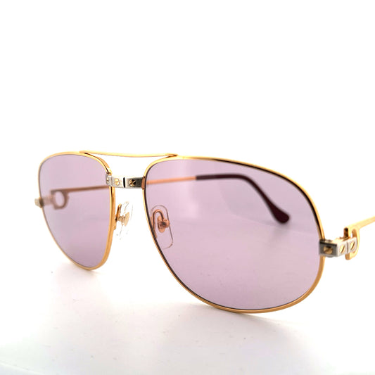 Vintage 80s Cartier Sunglasses Romance Santos - Large - Made in France