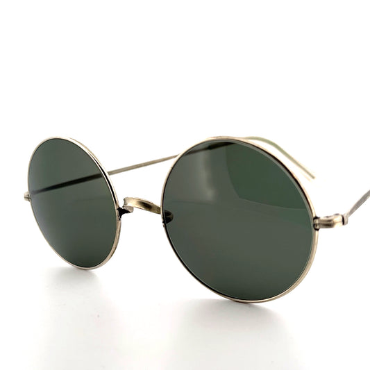 Vintage 40s Round Steel Sunglasses Saddle Bridge Size Small/Medium
