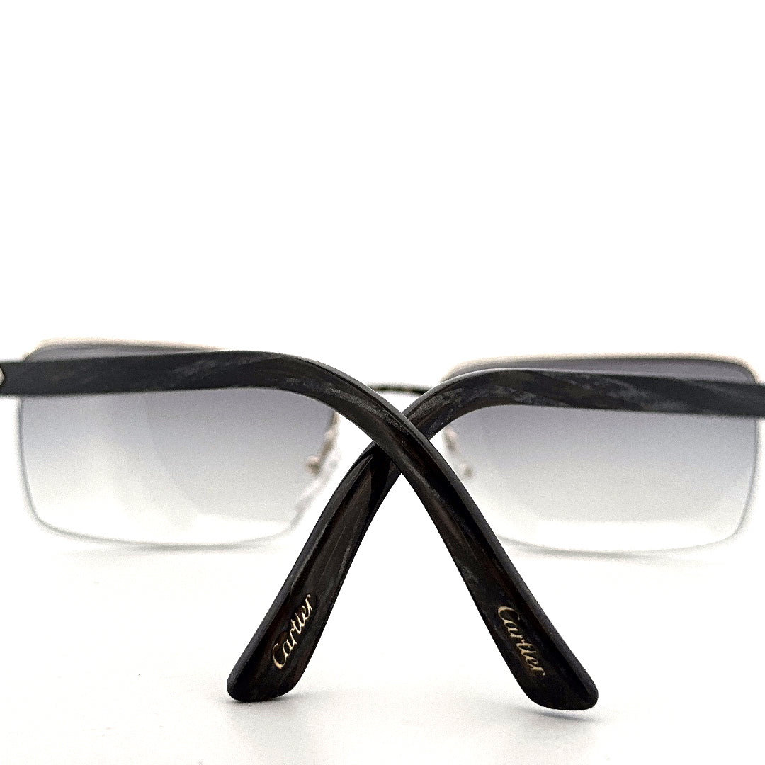 Vintage Cartier C Decor Sunglasses Mod Alghero Semi Rimless Size Medium Made in France