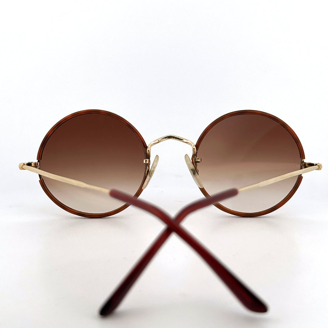 Vintage Algha 12KT Round Gold Filled Sunglasses - Small - Made in England