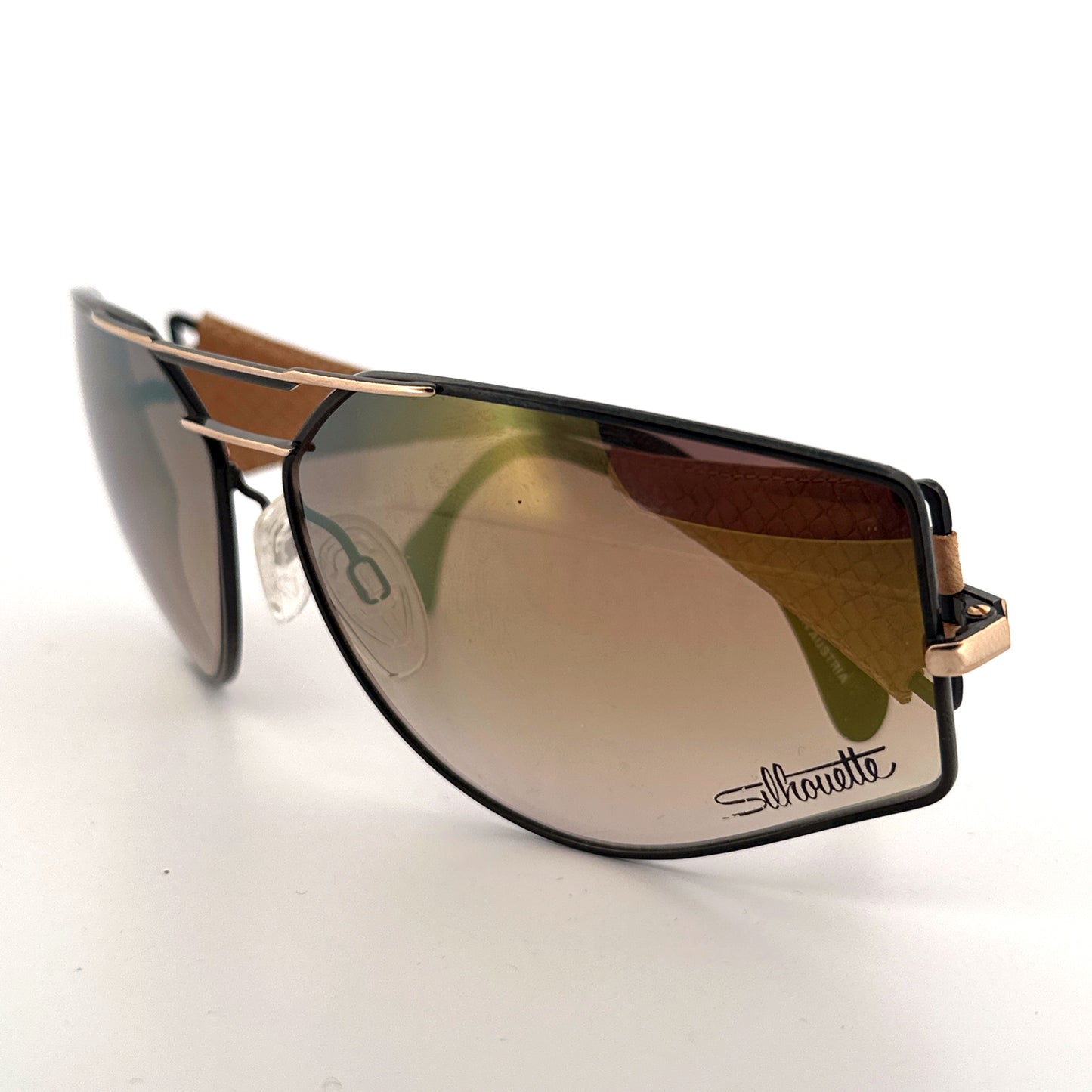 Vintage 80s Silhouette Sunglasses M 8016 Leather - Large - Made in Austria