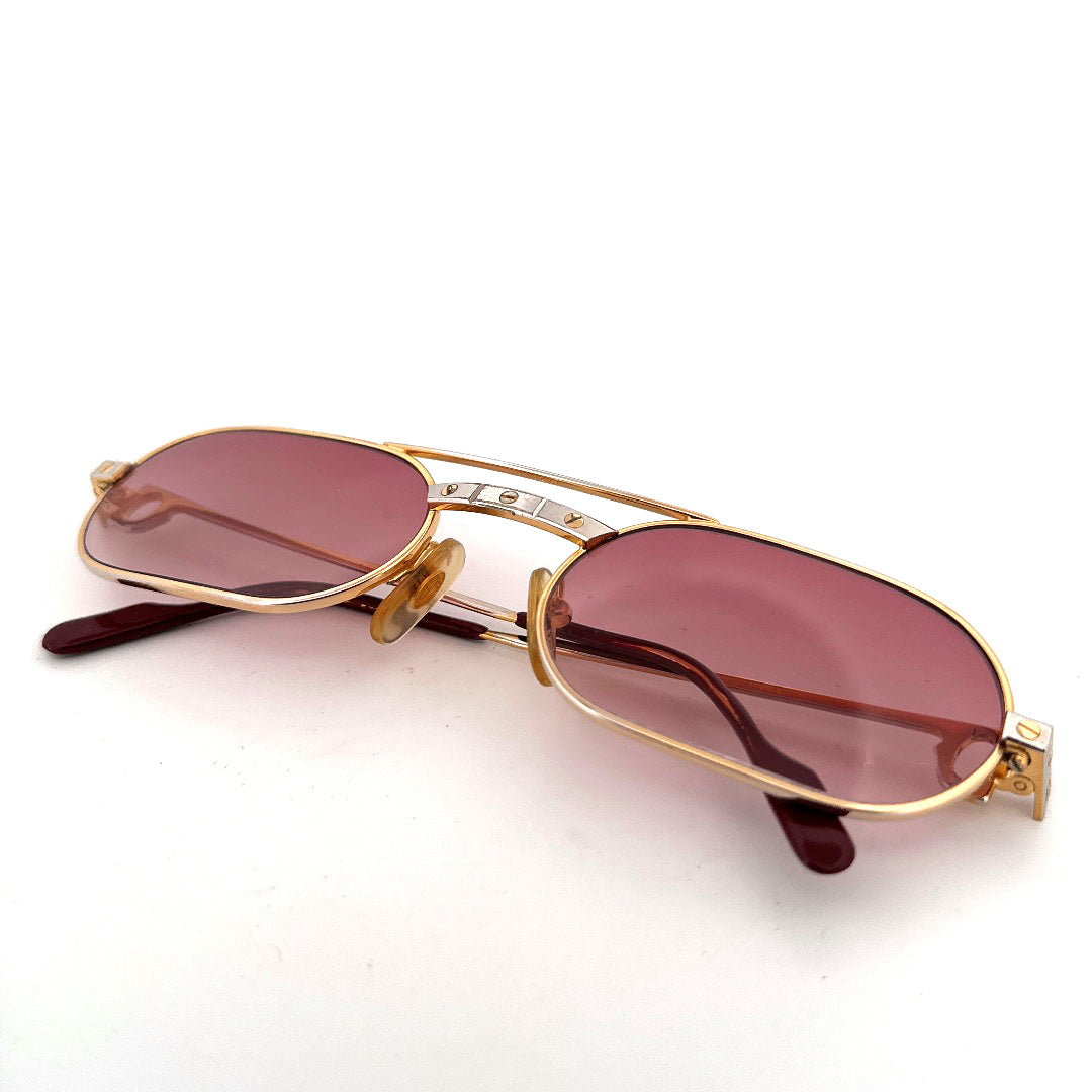 Vintage 80s Cartier Must Santos Sunglasses - Medium - Made in France
