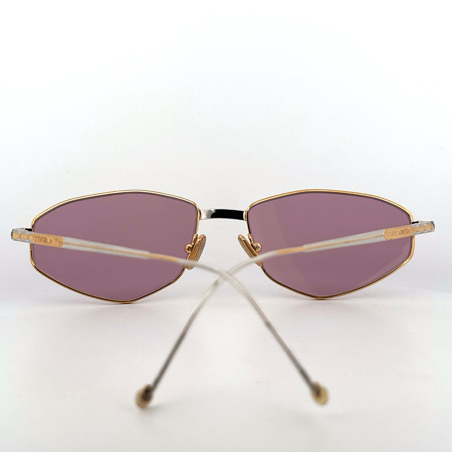 Vintage 90s Tiffany Sunglasses Platinum Frames - Medium - Made in Italy