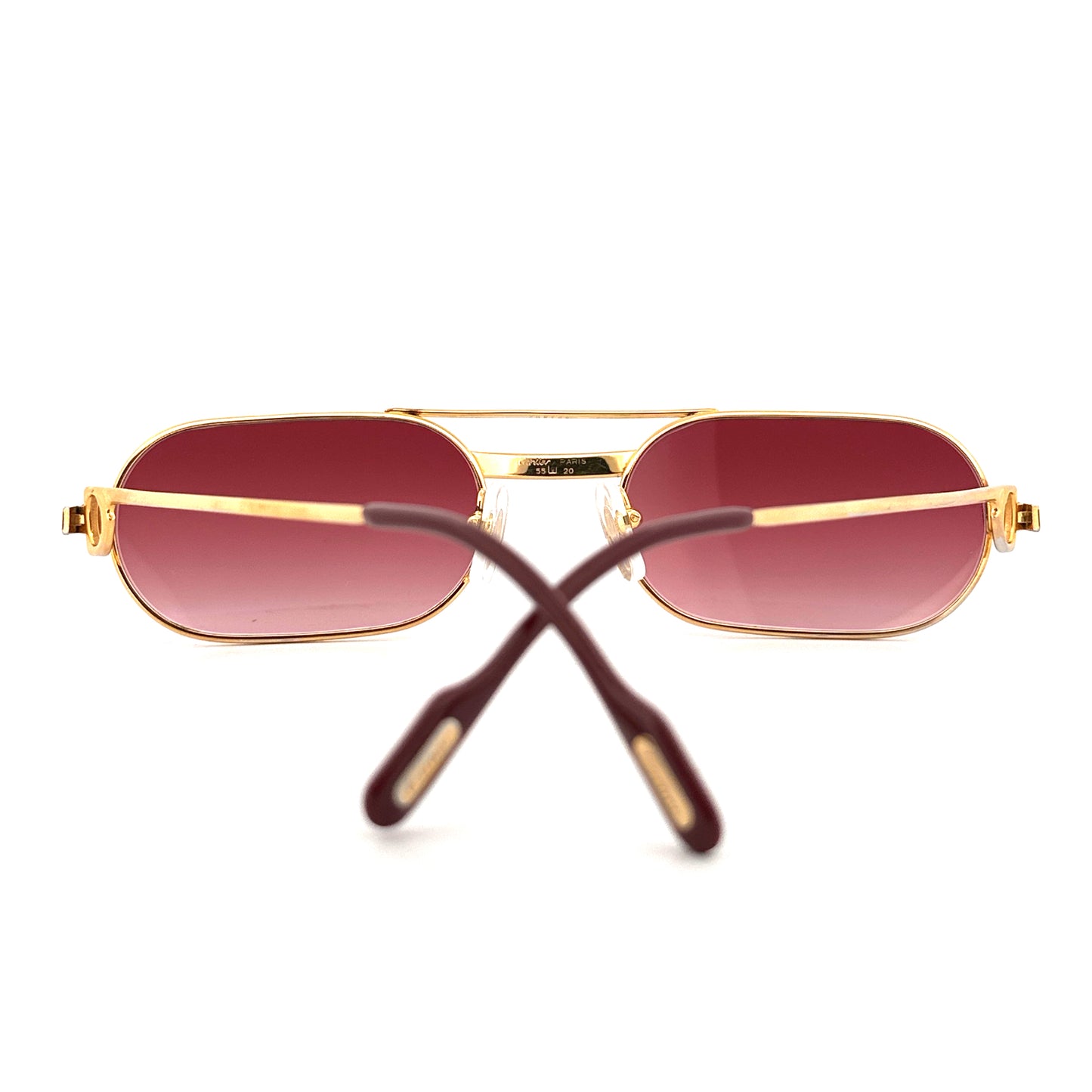 Vintage 80s Cartier Must Red Lacquer Sunglasses - Medium - Made in France