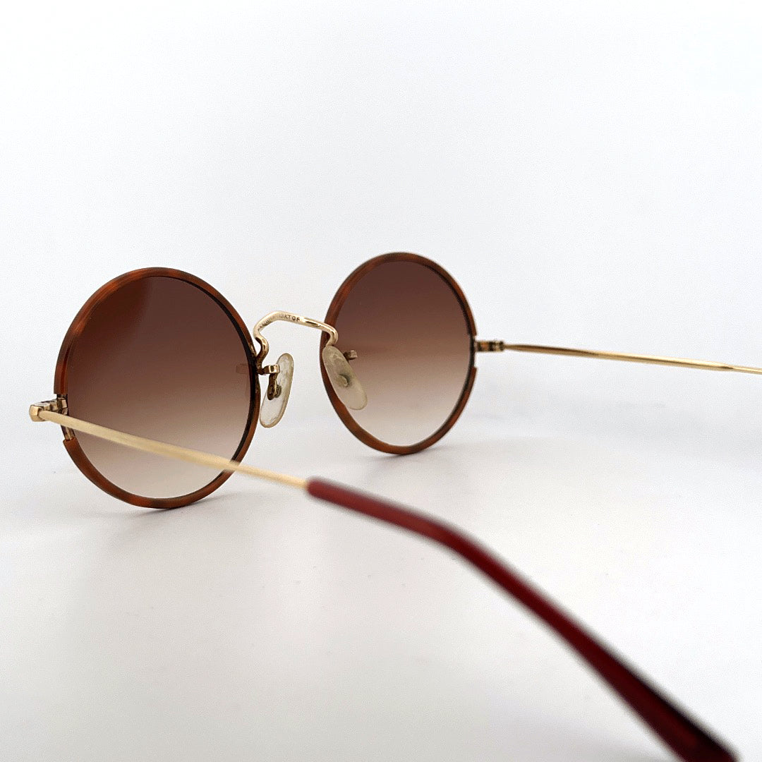 Vintage Algha 12KT Round Gold Filled Sunglasses - Small - Made in England
