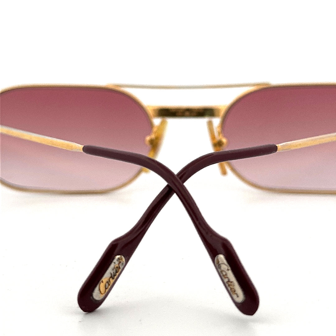 Vintage 80s Cartier Must Santos Sunglasses - Medium - Made in France