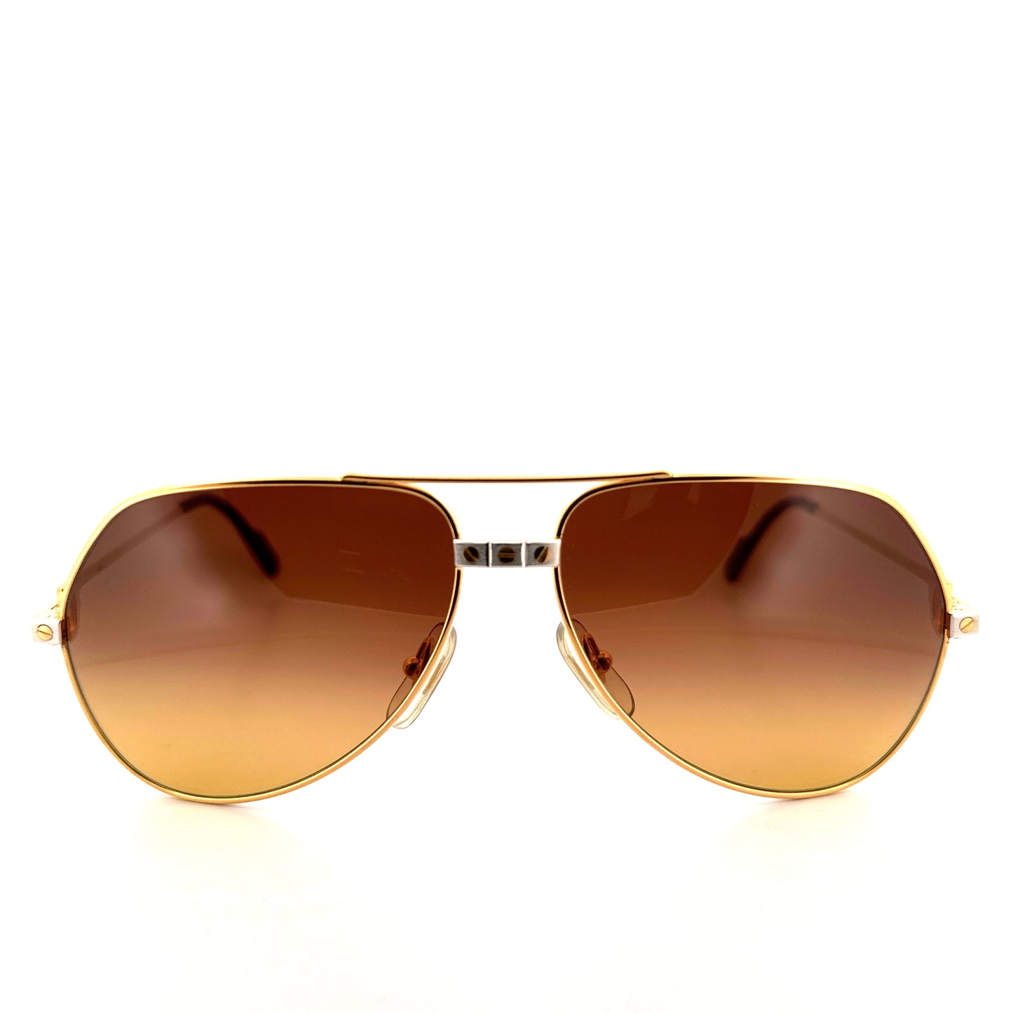 Vintage 80s Cartier Aviator Sunglasses Vendome Santos - Medium/Large - Made in France