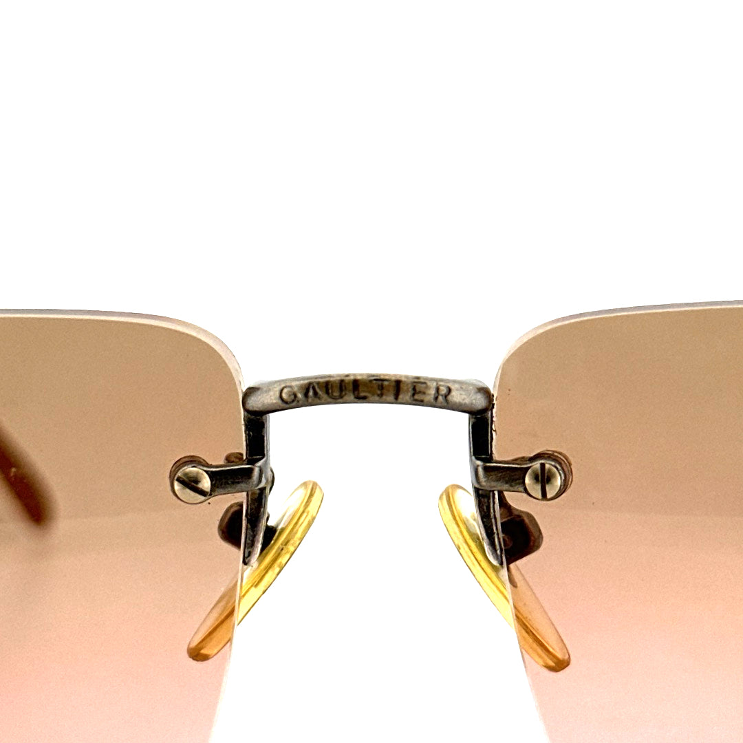 Vintage Jean Paul Gaultier 55-6110 Rimless Sunglasses - Medium - JPG Made in Japan