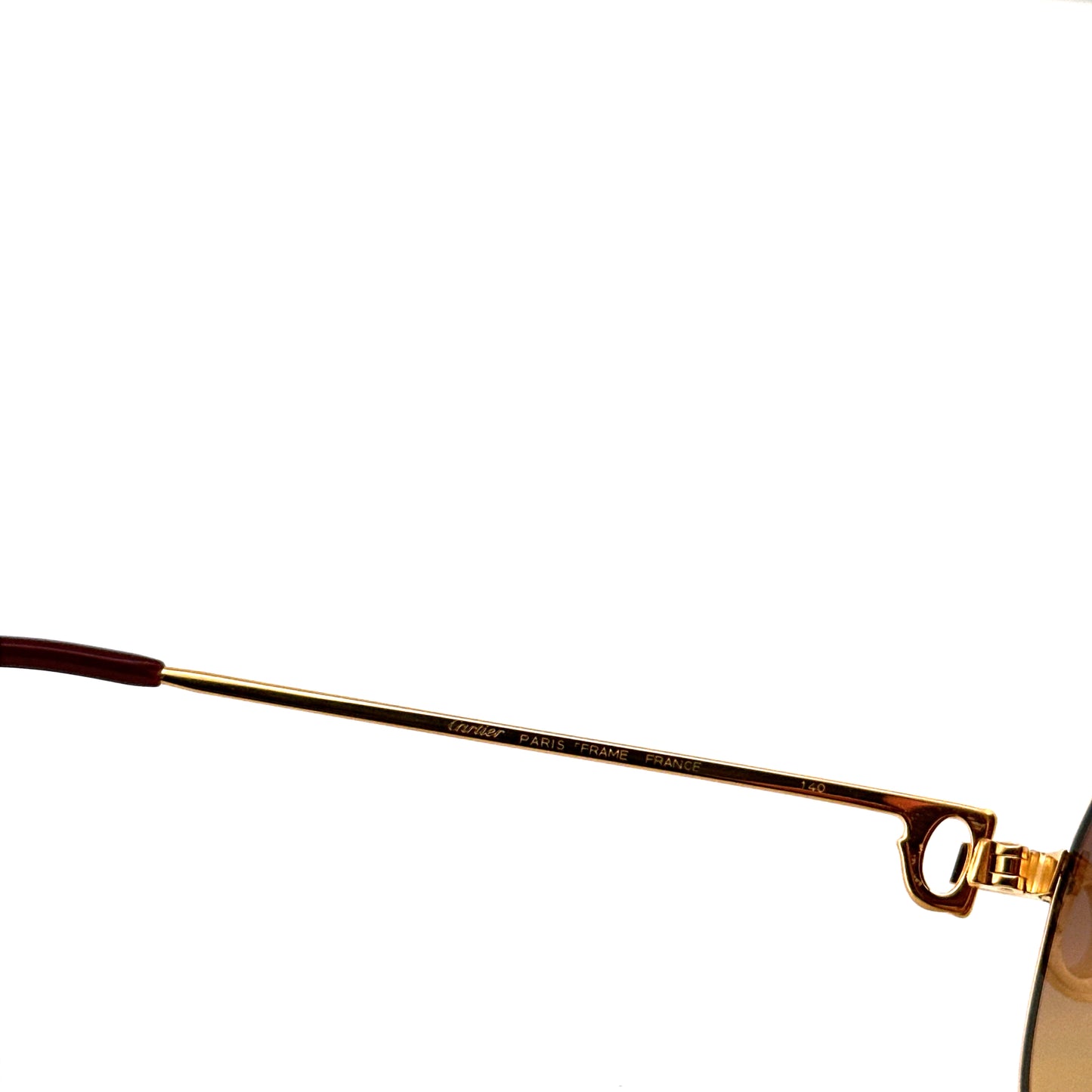 Vintage 80s Cartier Aviator Sunglasses Vendome Santos - Medium/Large - Made in France
