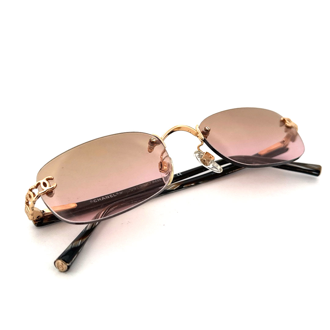Vintage 2001 Chanel 2026 Rimless Sunglasses Y2K - Small - Made in Italy