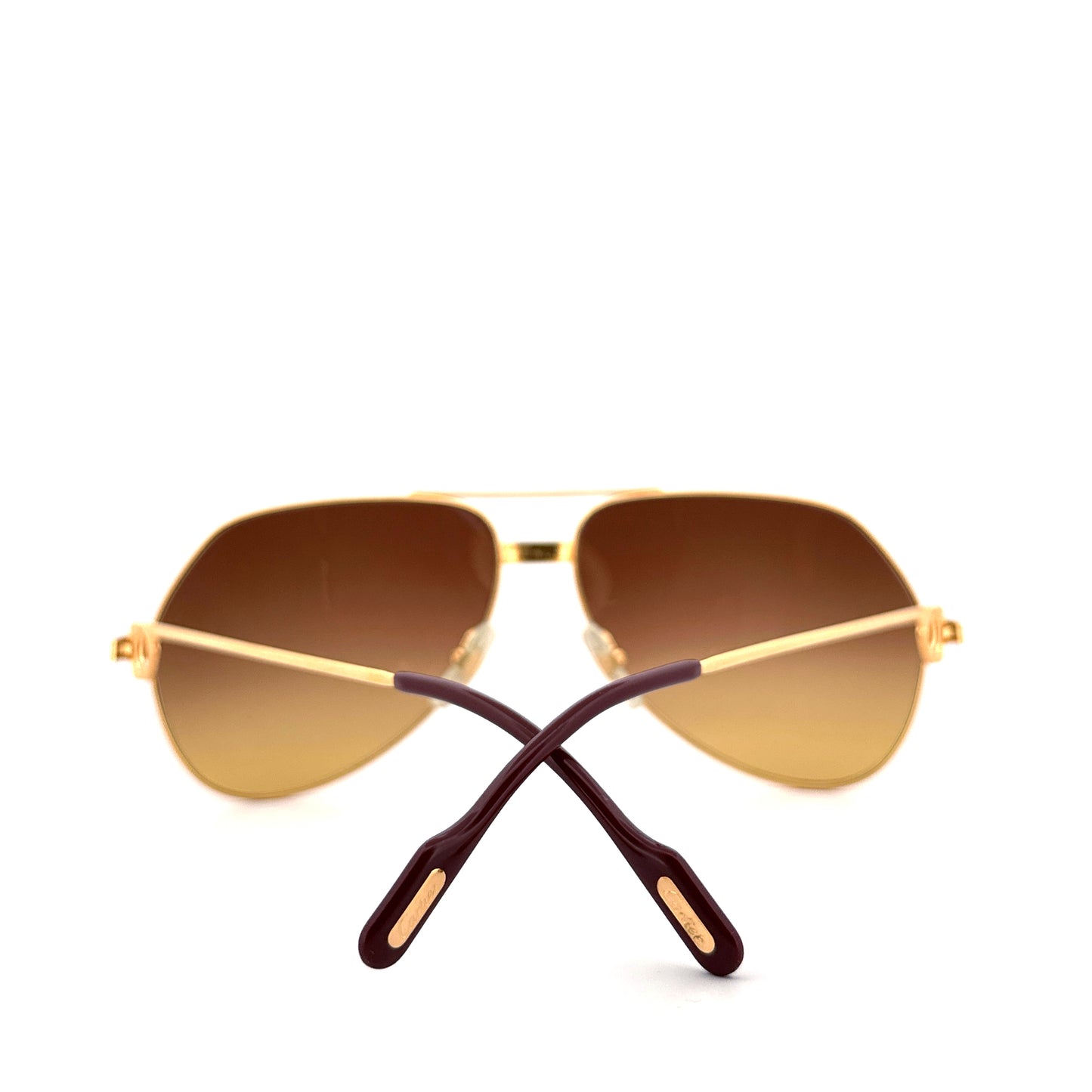 Vintage 80s Cartier Aviator Sunglasses Vendome Santos - Medium/Large - Made in France