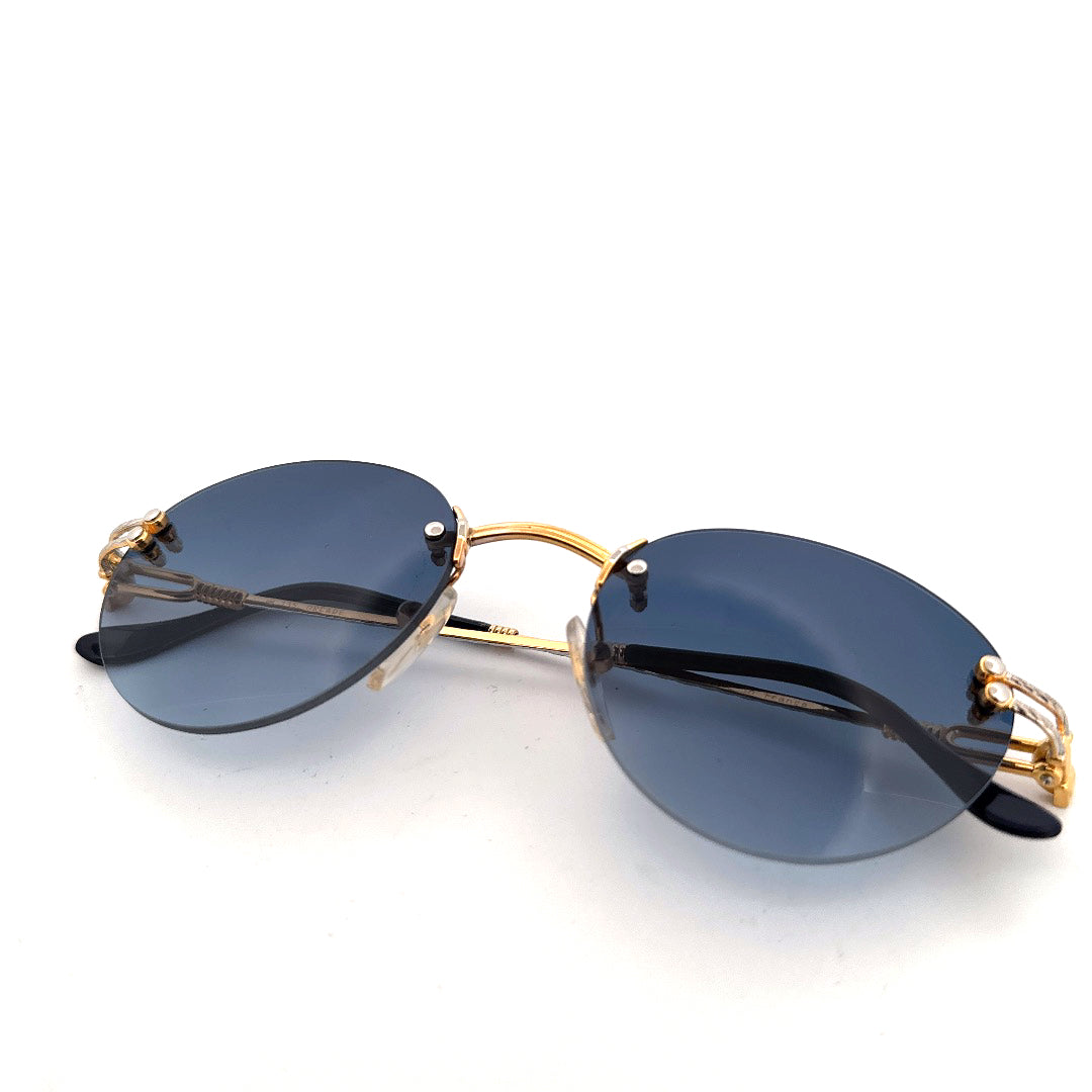 Vintage 90s Fred Orcade Rimless Sunglasses - Medium - Made in France
