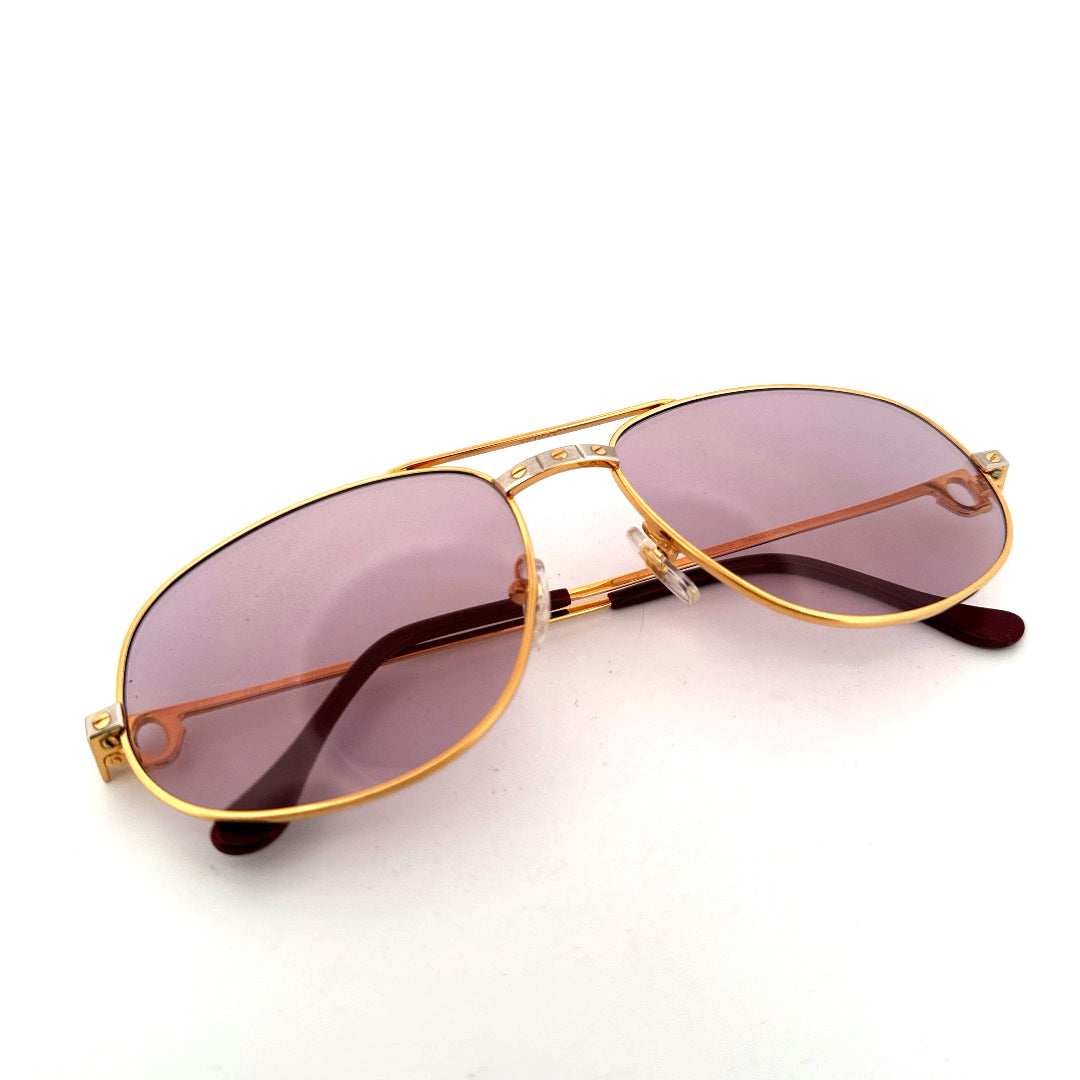 Vintage 80s Cartier Sunglasses Romance Santos - Large - Made in France