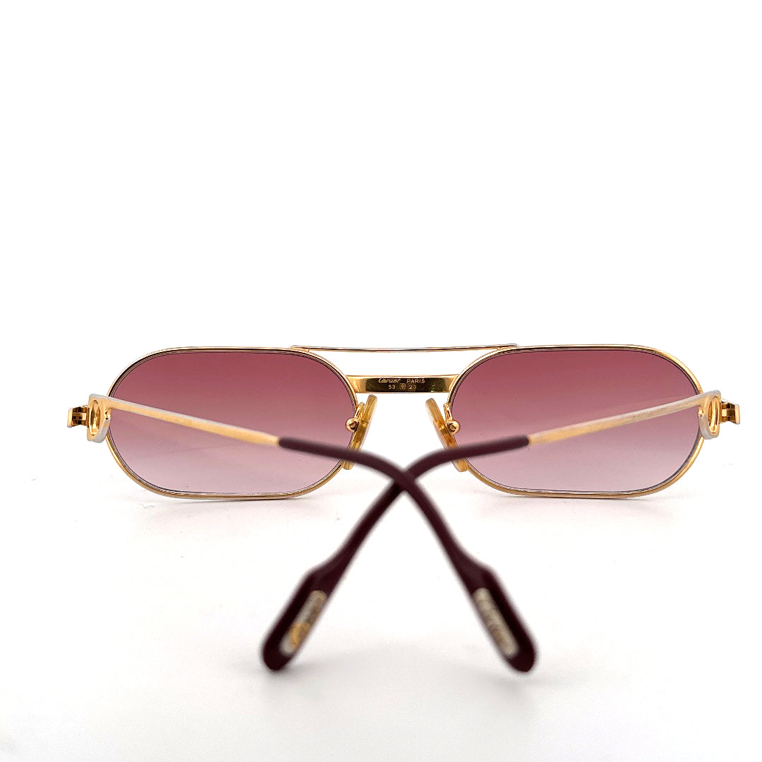 Vintage 80s Cartier Must Santos Sunglasses - Medium - Made in France