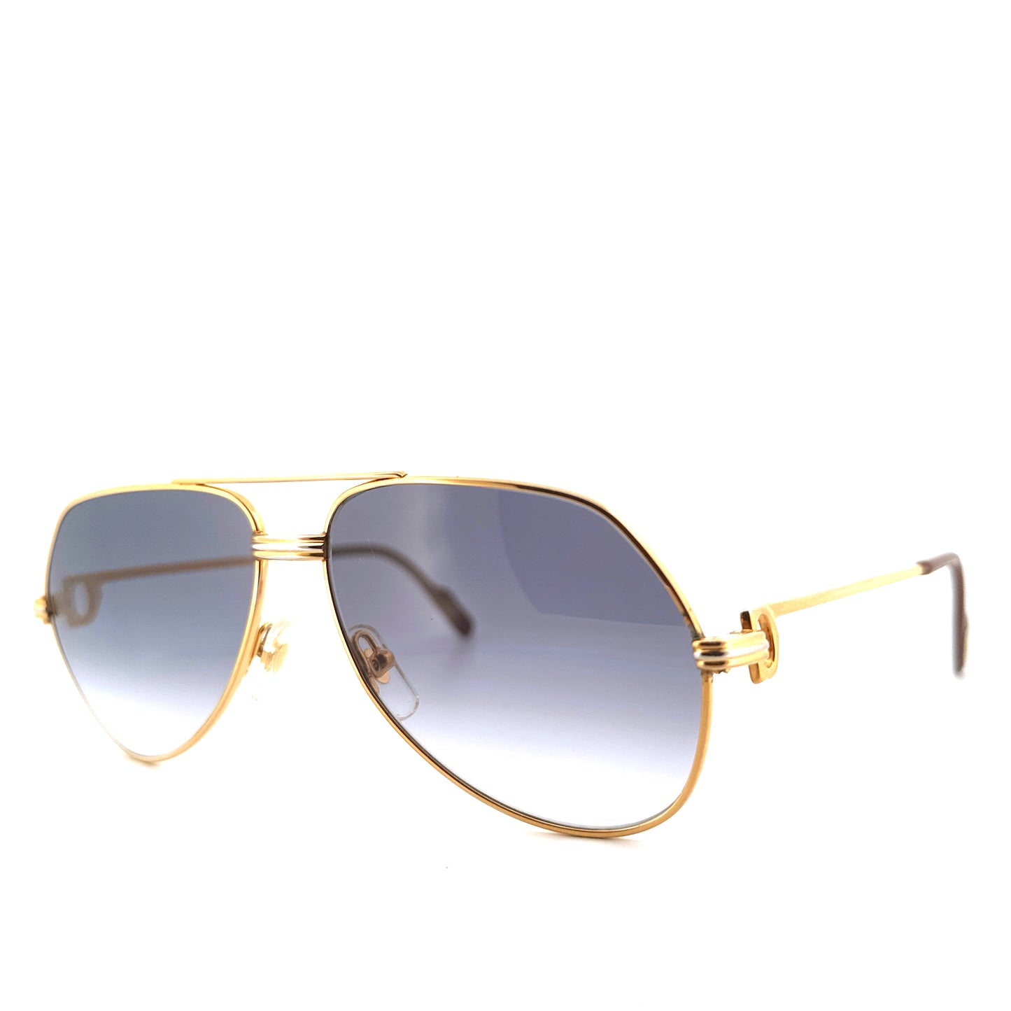 Vintage 80s Cartier Aviator Sunglasses Vendome Louis - Medium - Made in France