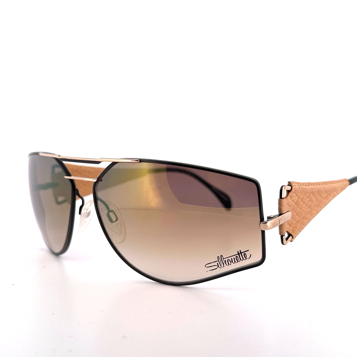Vintage 80s Silhouette Sunglasses M 8016 Leather - Large - Made in Austria