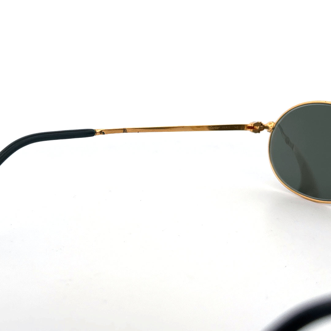 Vintage 90s Cartier Filao Oval Sunglasses - Medium - Made in France