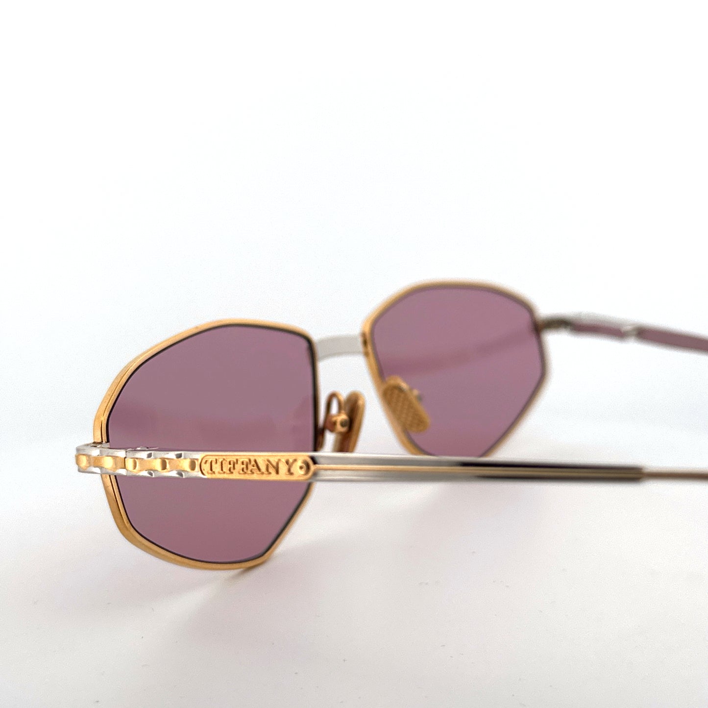 Vintage 90s Tiffany Sunglasses Platinum Frames - Medium - Made in Italy