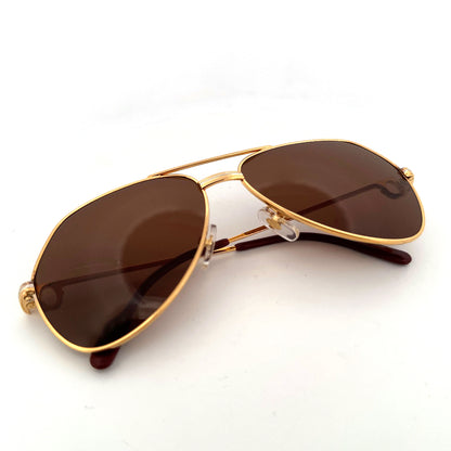 Vintage 80s Cartier Aviator Sunglasses Vendome Louis - Small/Medium - Made in France