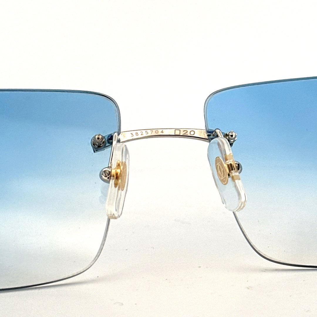 Vintage 90s Cartier Rimless Sunglasses - Medium/Large - Made in France