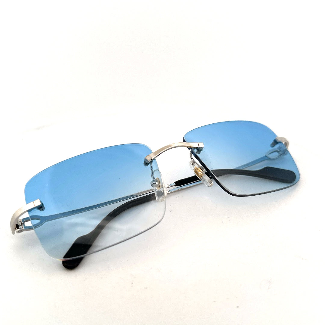 Vintage 90s Cartier Rimless Sunglasses - Medium/Large - Made in France