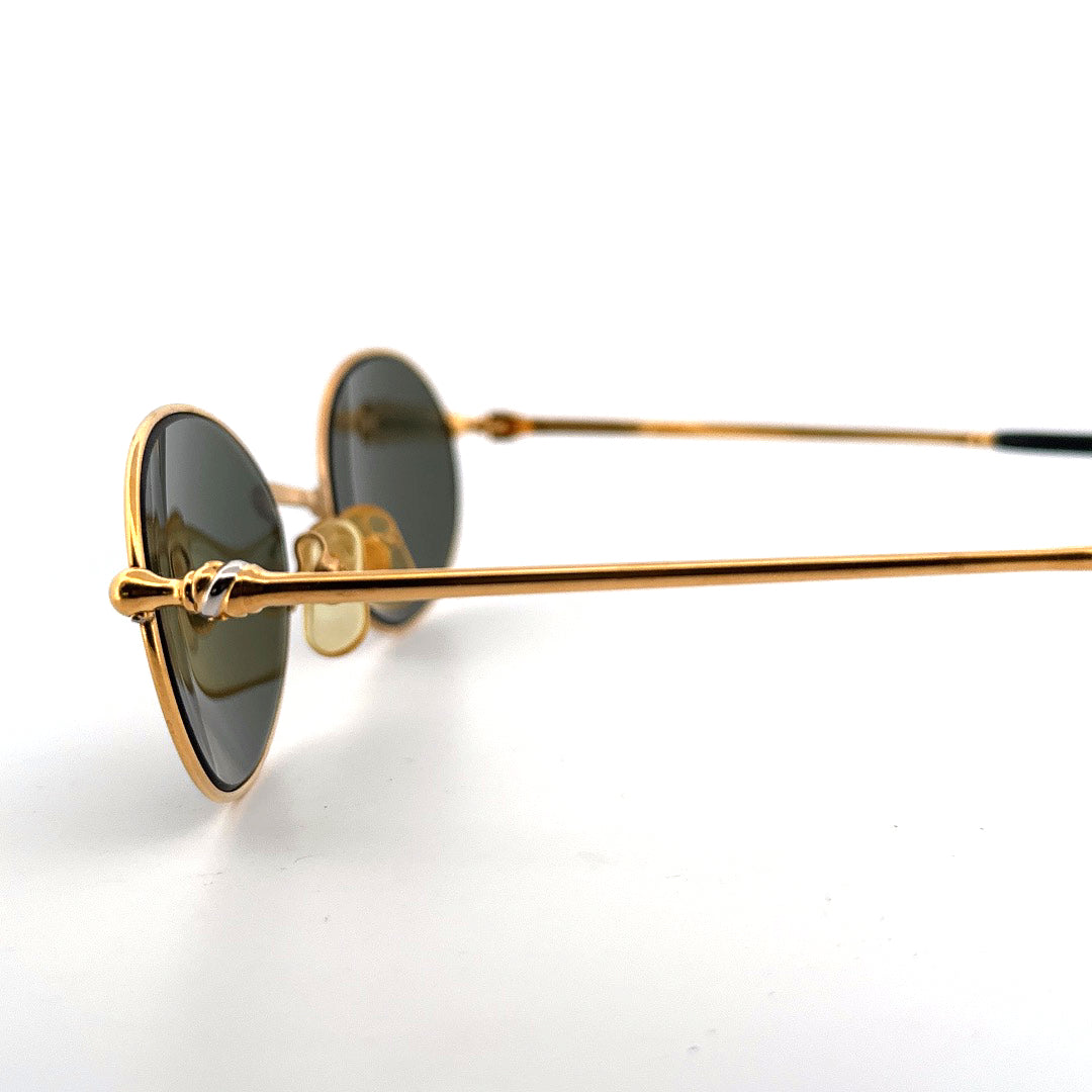 Vintage 90s Cartier Filao Oval Sunglasses - Medium - Made in France