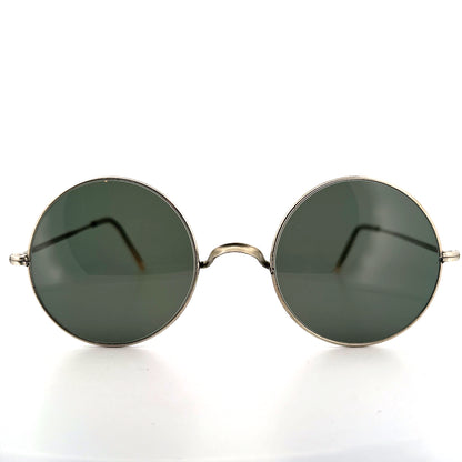 Vintage 40s Round Steel Sunglasses Saddle Bridge Size Small/Medium
