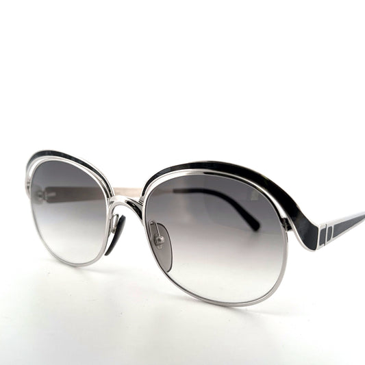 Vintage 70s Christian Dior Sunglasses Silver & Black Marbled Enamel Made in Austria