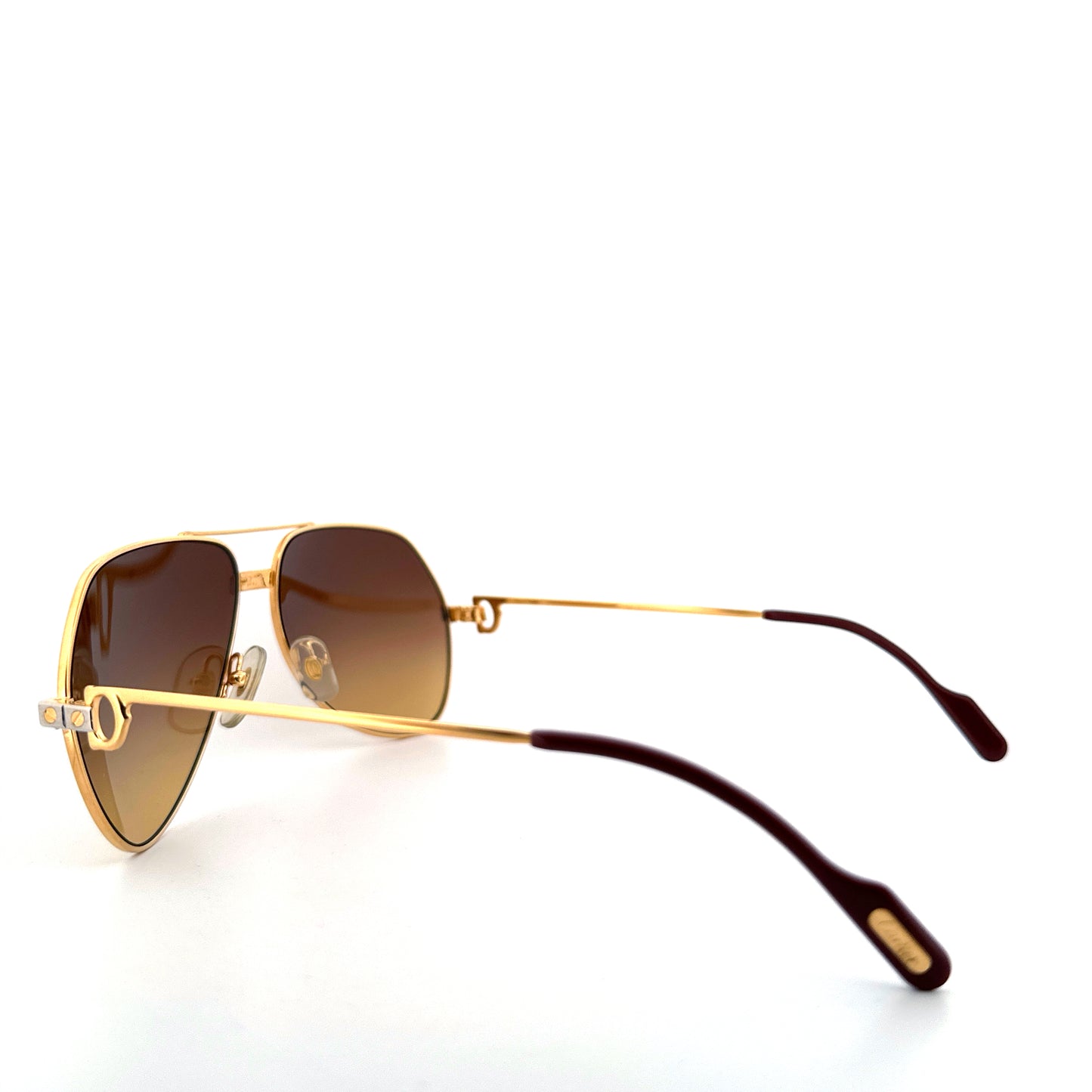 Vintage 80s Cartier Aviator Sunglasses Vendome Santos - Medium/Large - Made in France