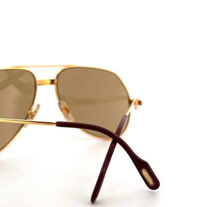 Vintage 80s Cartier Aviatior Sunglasses Vendome Santos Men’s Medium Made in France