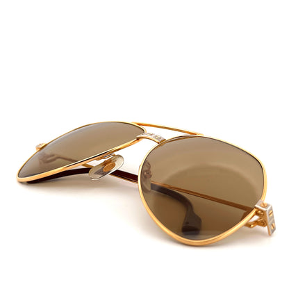 Vintage 80s Cartier Aviatior Sunglasses Vendome Santos Men’s Medium Made in France