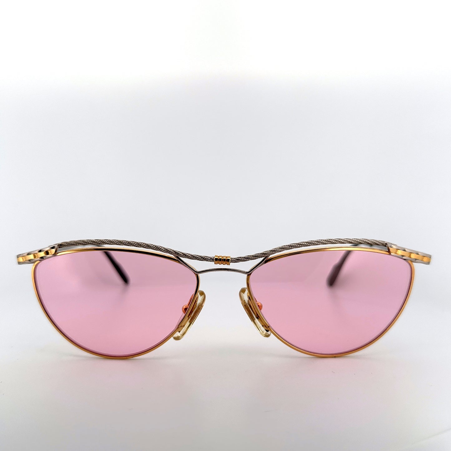Vintage 90s Tiffany Sunglasses Mod T135 Size Medium Gold Plated Made in Italy
