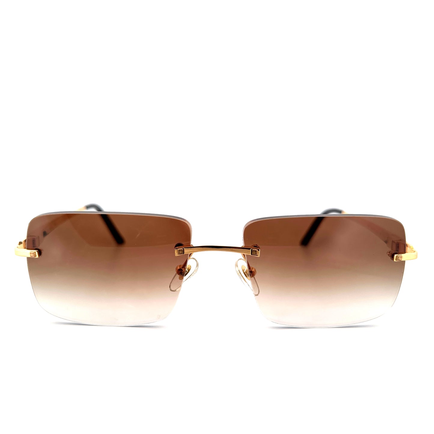 Vintage 90s Fred Jamaique Rimless Sunglasses Size Medium Made in France