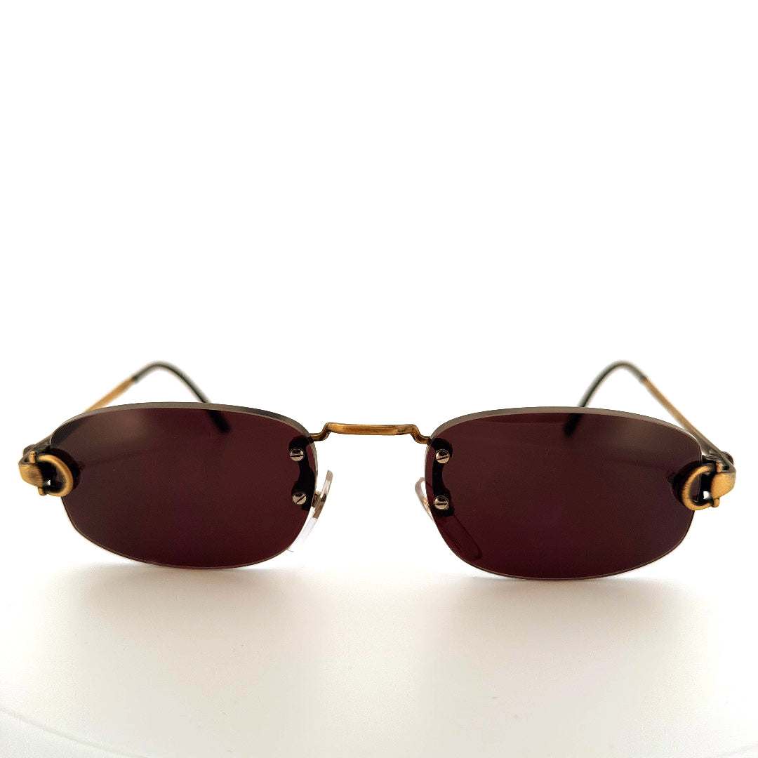Vintage 80s Gucci Rimless Sunglasses Size Medium Made in Italy