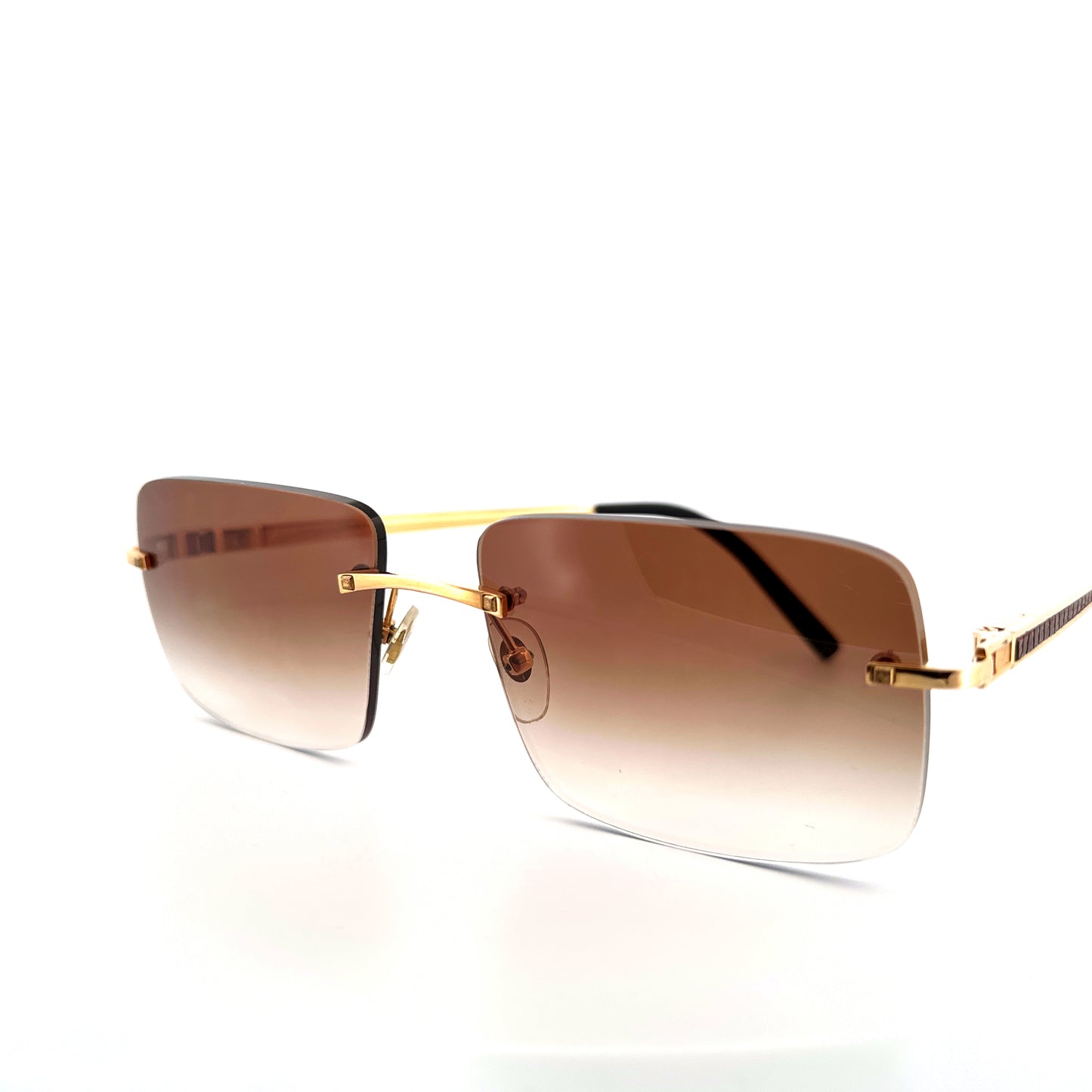 Vintage 90s Fred Jamaique Rimless Sunglasses Size Medium Made in France