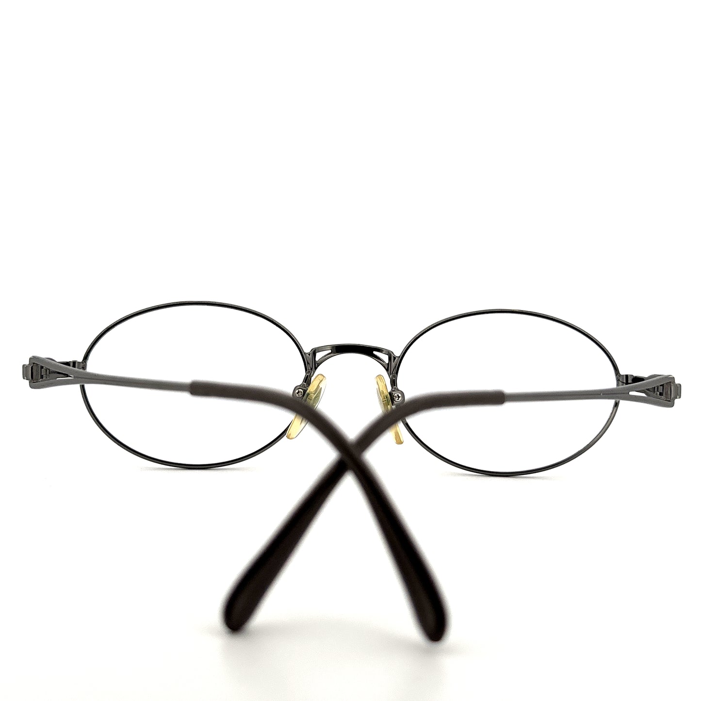 Vintage 90s Jean Paul Gaultier Oval Eyeglasses w/ Sunglasses Clip Mod 56-7202 JPG Japan