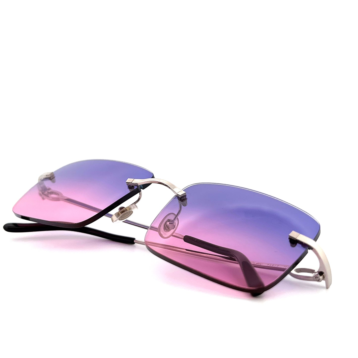 Vintage 90s Cartier Rimless Sunglasses Size Medium/Large Made in France