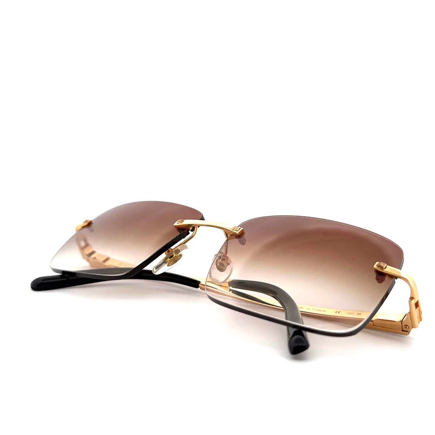 Vintage 90s Fred Jamaique Rimless Sunglasses Size Medium Made in France