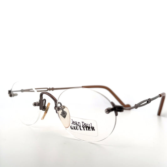 Vintage 90s Jean Paul Gaultier Rimless Eyeglasses Frames Mod 55-8108 Made in Japan