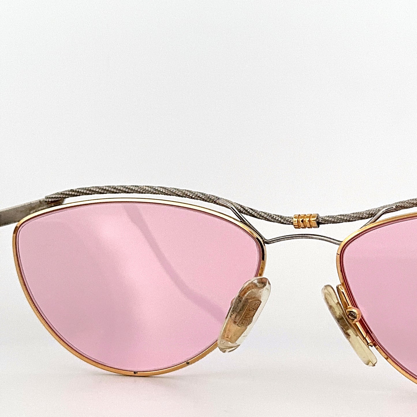 Vintage 90s Tiffany Sunglasses Mod T135 Size Medium Gold Plated Made in Italy